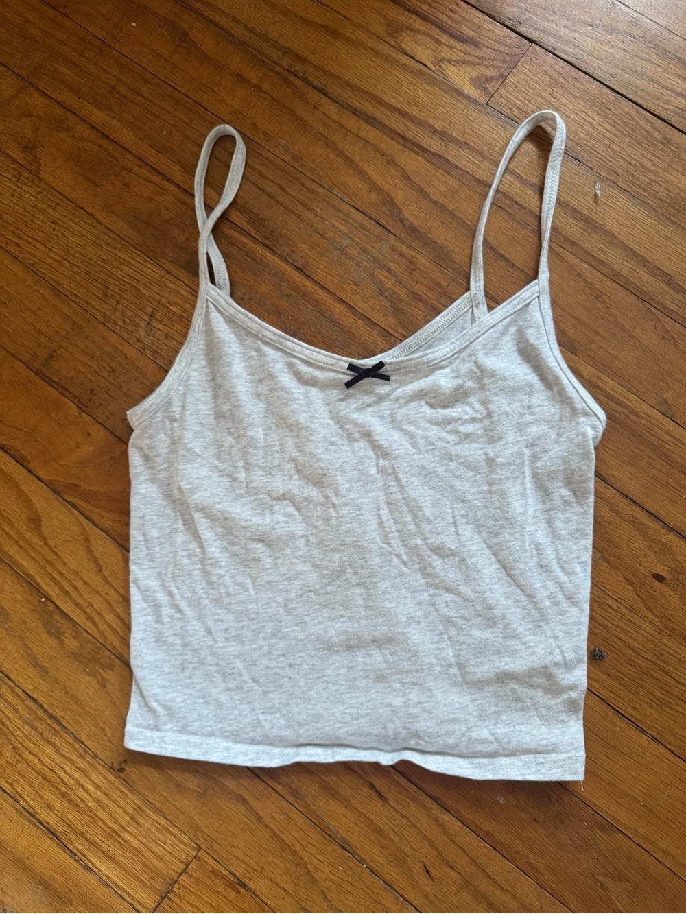 PLAYBOY Light Gray Spaghetti-Strap Tank Top